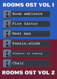 Here are sound tracks for the rooms with the...