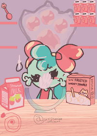 Poppy eats cereal