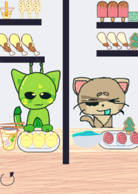 Mukbang with my oc cat alien!