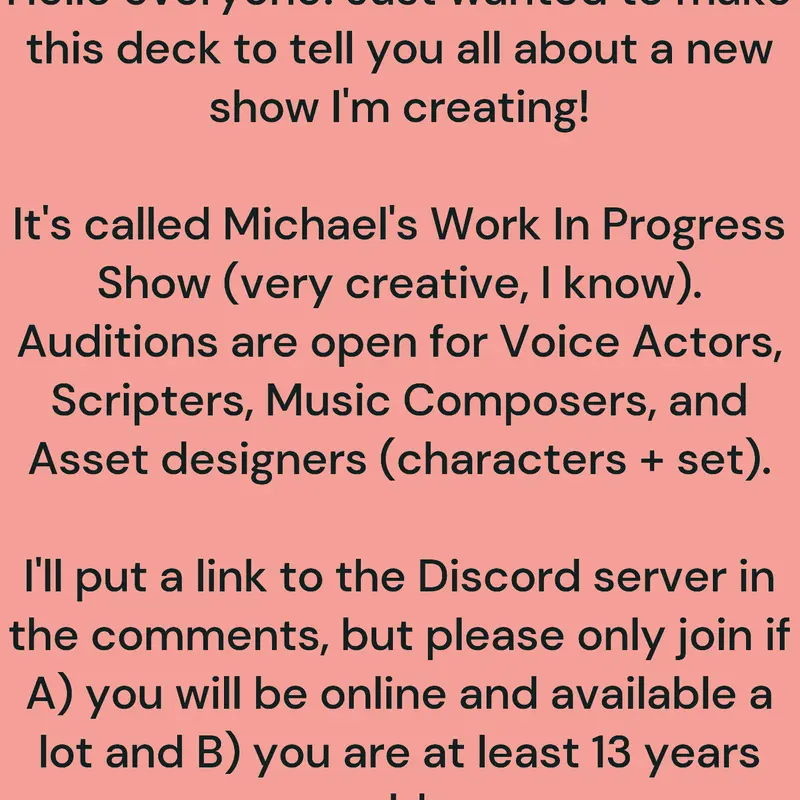 MWIPS object show announcement by @WheresMyDad_9632