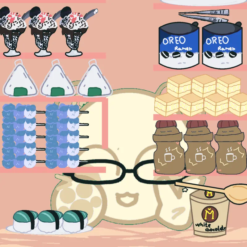 Emojicat mukbang by @Buwwy