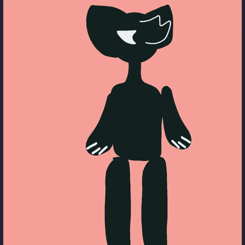 Move the black cat's body parts! by @luonmn