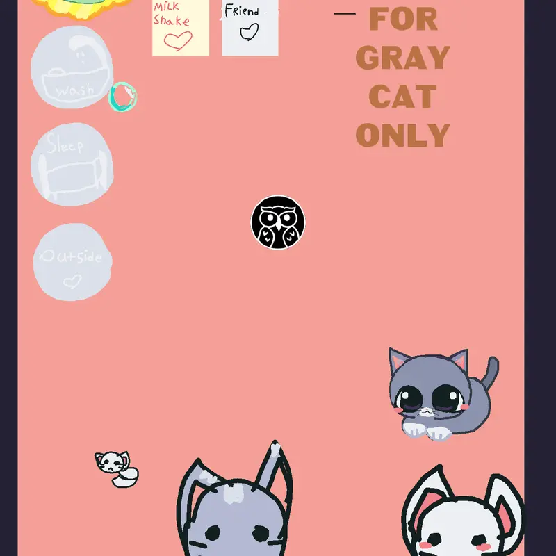 Cat game with cupcake and kitten by @nhoy