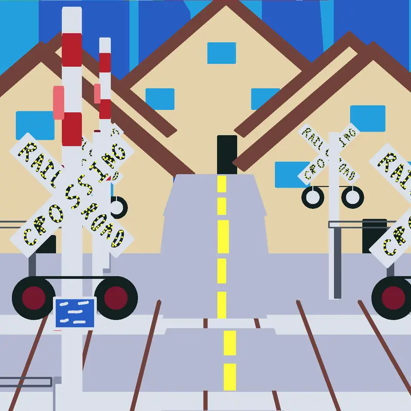 Railroad crossign by @Muichir_tokitinho