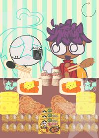 Luffy and blue girl mukbang