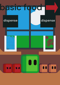 green cube eats stuff