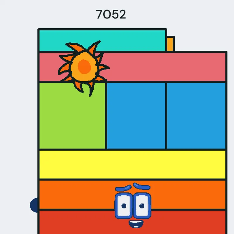 7052 Numberblocks Rainbow with 52 on it by @CaQuiz6