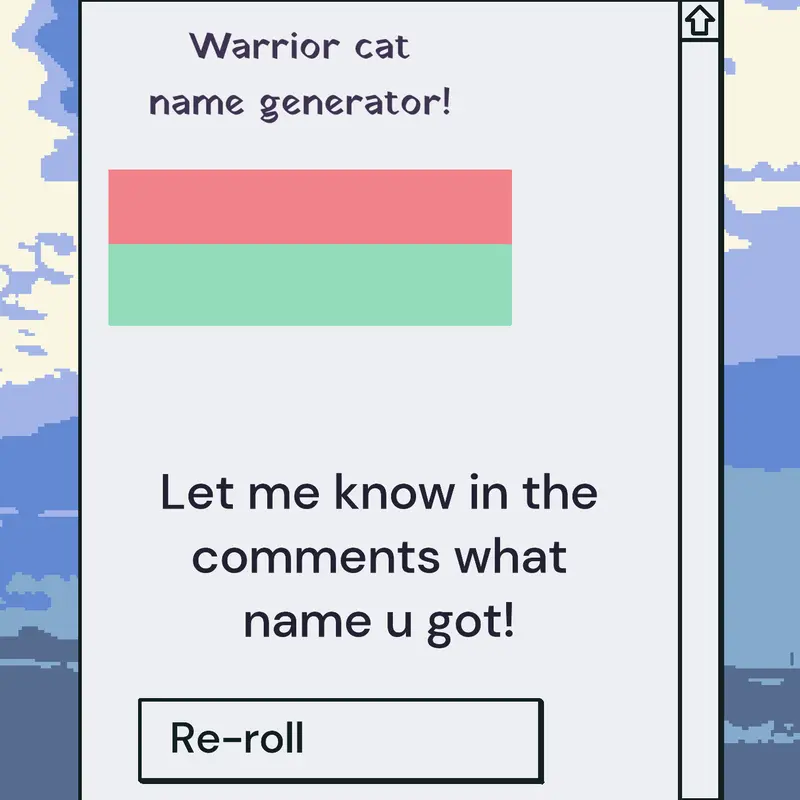 Warrior Cats generator! by @Amerikat