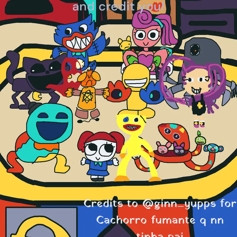 My signing Poppy playtime characters by @pumpkymumky