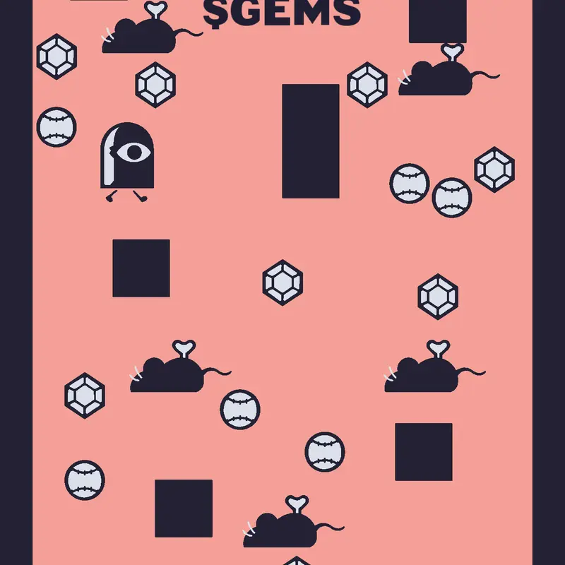 Collect the 13 gems ! by @fluffythecat