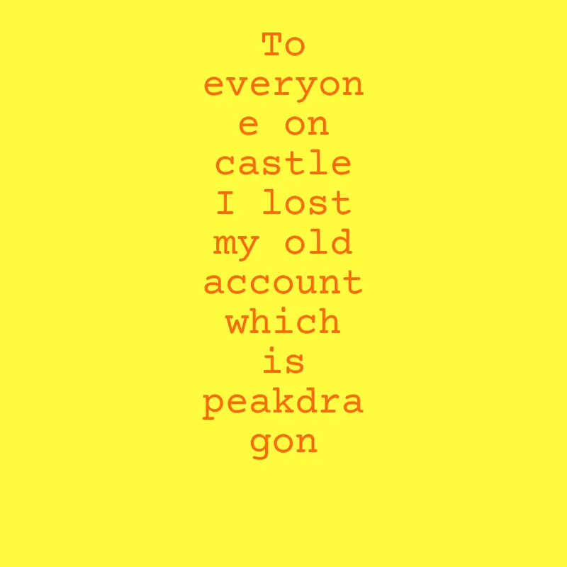I lost my old account by @gaster86231