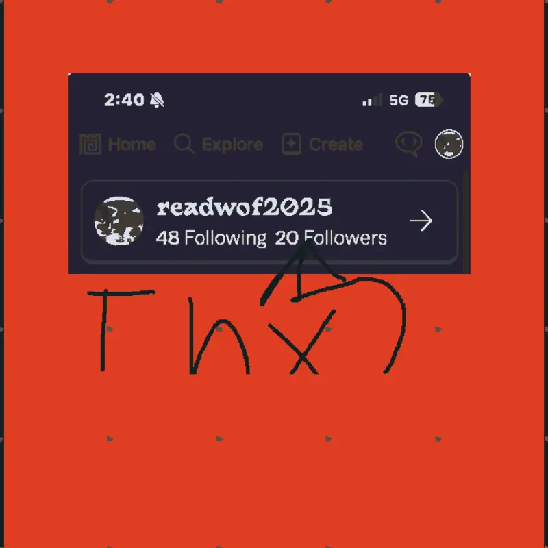 20! Followers! by @readwof2025