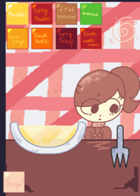 Luzy eating food