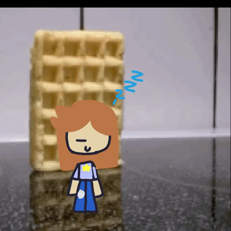 waffle falling over oc by @oliviaaaaaa